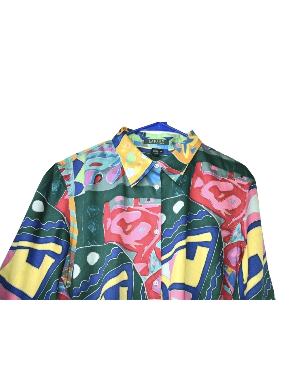 Lauren Ralph Lauren Abstract Art Novelty Print Blouse –Women's Size 2X - Picture 3 of 7
